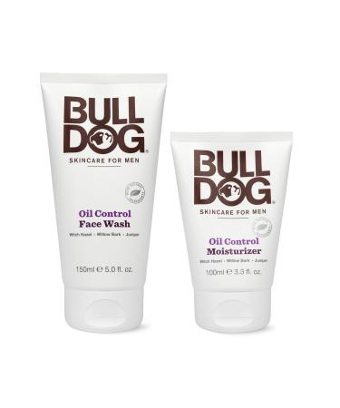 Bulldog Mens Skincare and Grooming Oil Control Starter Kit with Moisturizer and Face Wash, 2 Count