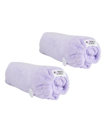 Noughty 97% Natural Purple Microfibre Hair Towel Quickly Absorbs Moisture Reduces Breakage Combats Frizz Purple Duo 2 Purple