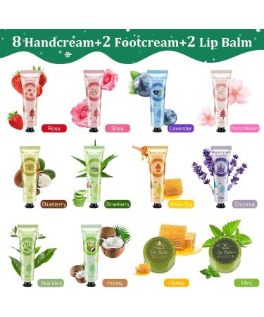 12 Pack Mini Hand Cream Foot Cream Lip Balm for Women and Men Moisturizer Gift for Christmas and Birthday - Buy Online on GoSupps.com