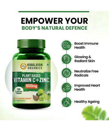 Generic Plant Based Vitamin C with Zinc - 120 Veg Capsules - Buy Online on GoSupps.com