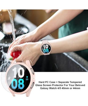 Samsung Galaxy Watch 5/4 40mm Screen Protector Case + Tempered Glass Film Set - 6 Pack Hard PC Cover + 8 Pack Protective Bumper Shell - Black, Silver, Pink, Clear, Rose Gold, Leopard - Buy Online on GoSupps.com