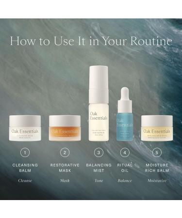 Oak Essentials Mini Routine | Clean Hydrating Travel-Size Set with Cleanser Mask Balm Oil & Toner 5 Count Multicoloured - Buy Online on GoSupps.com
