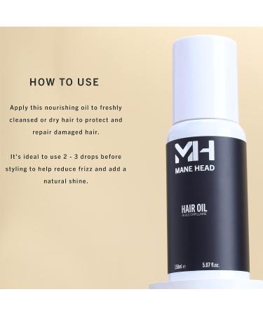 MANE HEAD Professional Weightless Hair Oil 150ml - Protects from UV/Heat Damage, Reduces Frizz & Dryness - Paraben & Sulfate Free - Shine Hair Oil - Buy Online on GoSupps.com
