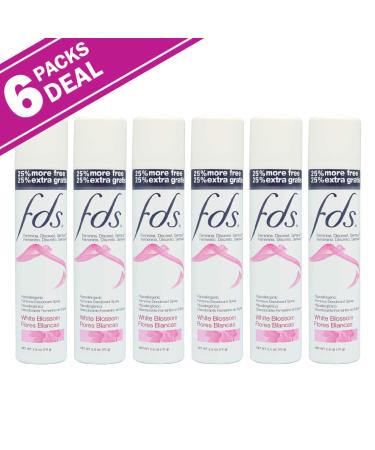FDS Hypoallergenic Intimate Deodorant Spray White Blossom 2oz (6-Pack) - Gentle and Effective Feminine Odor Control - Buy Online on GoSupps.com
