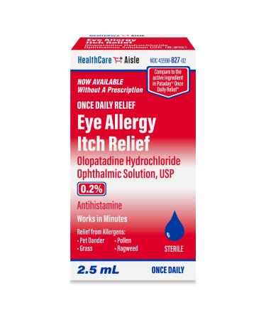 HealthCareAisle Eye Allergy Itch Relief - Olopatadine Hydrochloride Ophthalmic Solution USP 0.2% 2.5mL Eye Allergy Drops 0.08 Fl Oz (Pack of 1) Relief