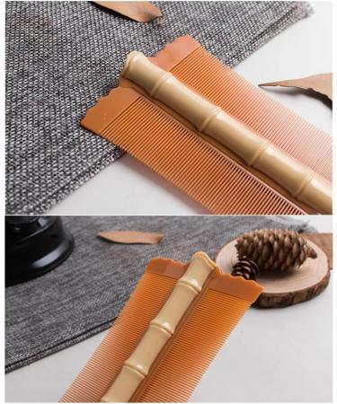 ASIEIT Lice Comb Flea Lice Removal Comb Double-sided Head Lice Comb Fine Tooth Scalp Massage Comb Bamboo Shape for Cats Dogs (Orange) - Buy Online on GoSupps.com