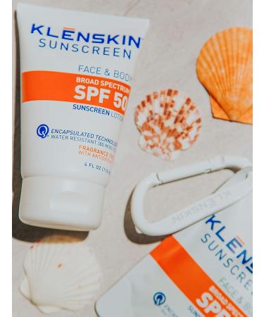 Klenskin SPF 50 Vegan Sunscreen Face & Body Lotion 4oz - Broad Spectrum UV Protection for Adults & Kids - Buy Online on GoSupps.com