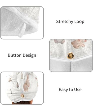 Lovely Baby Rabbit Hair Towel 2 Pack | Super Absorbent Quick Dry Hair Turbans for Women & Girls - Buy Online on GoSupps.com