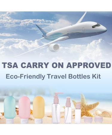 TSA Approved Travel Bottles Set - 12 Pack Leak Proof Squeezable Containers for Toiletries - For Women and Men - Perfect for Shampoo, Lotion, Body Wash - Silicone Spray Bottles and Jars Included - Buy Online on GoSupps.com