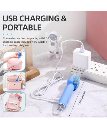 Sonic Facial Cleansing Brush - Rechargeable Electric Face Scrubber for Exfoliating and Cleansing - Waterproof Massager for Men & Women (Blue) - Buy Online on GoSupps.com