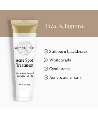 Botanic Tree Benzoyl Peroxide Acne Spot Treatment - Pimple Cream for Face and Skin Care - 2 oz (Pack of 1) - Buy Online on GoSupps.com