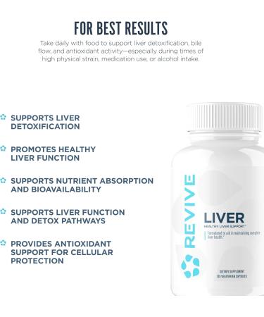 Revive MD Natural Liver Cleanse Detox & Repair Supplement Milk Thistle Liver Support Formula Promotes Healthy Liver Function & Helps Reduce Inflammation 120 Capsules (30 Servings) - Buy Online on GoSupps.com
