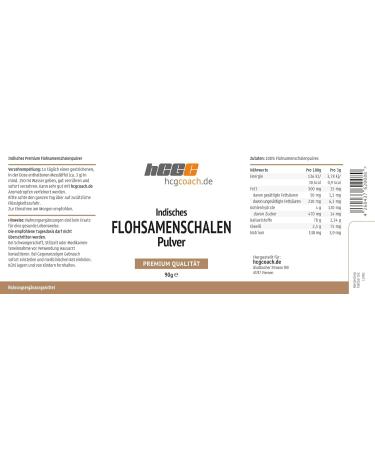 hCGC Indian Psyllium Husk Powder (90g) - Vegan Prebiotic for 21-Day Metabolism Cure | Shop Internationally - Buy Online on GoSupps.com