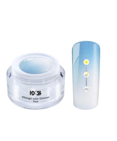 Uv Led Effect Gel Solar Glimmer Blue - Blue - Studio Quality - Made In Germany - 5ml