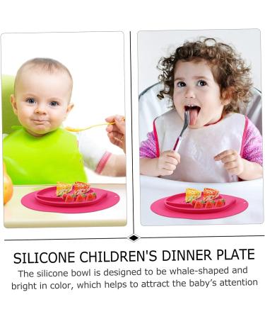 TOYANDONA Silicone Whale Plate - Child Red Toddler Board 31.5x23.5cm | Suction Bowl & Food Container - Buy Online on GoSupps.com