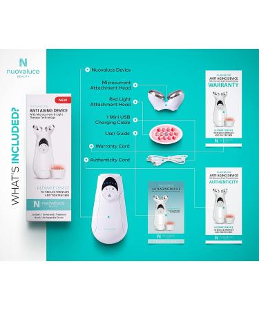 Nuovaluce Anti Aging Microcurrent & Red Light Therapy Device - FDA Cleared for Wrinkle Reduction and Skin Tightening - Handheld Face Toning Machine for At-Home Use - Buy Online on GoSupps.com