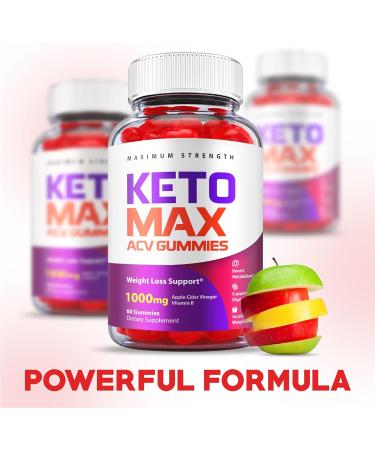 (5 Pack) Keto Max ACV Gummies - 1000mg Apple Cider Vinegar with B12, Beet Root, Pomegranate Juice - Vegan Formula for Keto Diet - 300 Gummies - Buy Online on GoSupps.com
