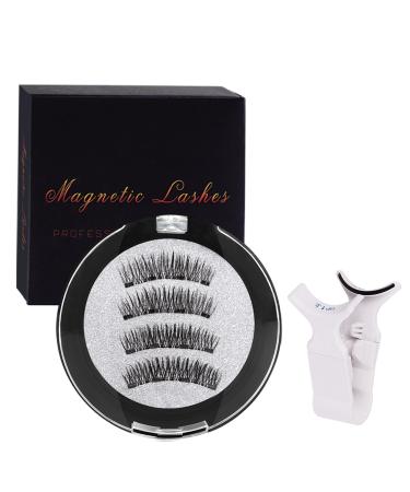 RZJZGZ Magnetic Eyelashes Natural Look Reusable Cat Eye Magnetic Lashes with Applicator Magnetic Eyelashes without Eyeliner Magnetic Lashes Kit No Glue or Eyeliner Needed (24P-4)