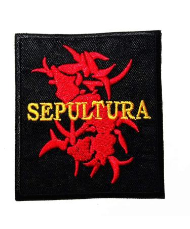 MUSIC S Brazilian heavy metal band Groove metal thrash metal Death metal Alternative metal Black band music style logo patch Embroidered Sew Iron On Patches Badge Bags Hat Jeans Shoes T-Shirt Applique