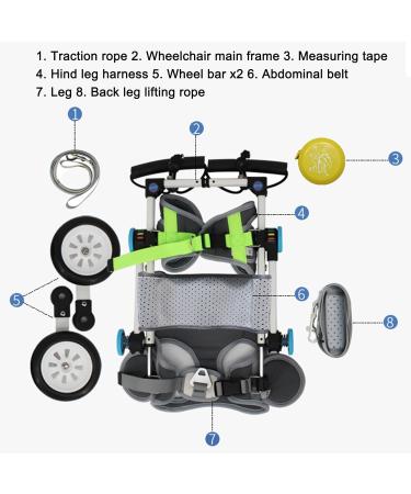 Adjustable Dog Wheelchair Foldable Dog Wheelchair for Back Legs for Back Legs Disability Paralysis Injury Hindlimb Weakness Pet Easy Assemble & Light Weight (Size : M) Medium - Buy Online on GoSupps.com