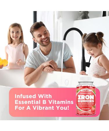 Iron Gummies for Women & Men - Iron Supplement with Vitamin B6, B12, C, Zinc, Folate for Adults & Kids - Support Iron Deficiency, Anemia, Energy Boost, Blood Builder - Sugar Free Vegan 60ct Strawberry Strawberry 60 Count (P  - Buy Online on GoSupps.com