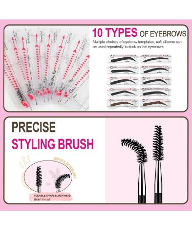 Yfulfill Eyebrow Stencils and Shaping Kit Soft Brown Adjustable Professional Waterproof Long Lasting Buildable Eyebrow Powder Stamp with 10 Eyebrow Stencils - Buy Online on GoSupps.com