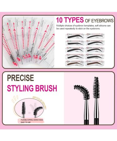 YFulfill Eyebrow Stamp and Eyebrow Stencil Kit for Perfect Eyebrow Makeup Easy-to-Use Waterproof and Natural Look Includes Spoolie and 10pcs Eyebrow Stencils (Brown) - Buy Online on GoSupps.com