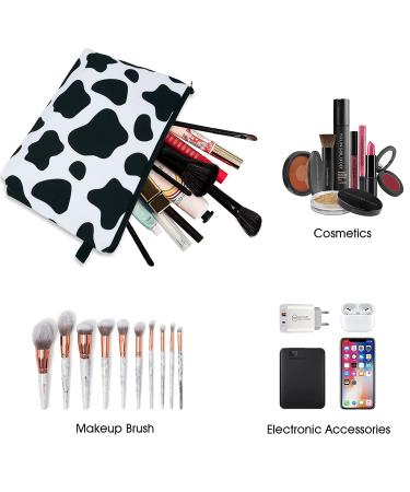 Cute Cow Print Makeup Bag for Purse - Waterproof Travel Toiletry Organizer for Women and Girls - Buy Online on GoSupps.com