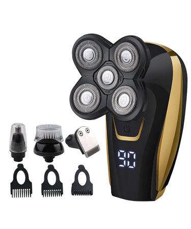 Electric Shaver Men's Whole Body Wash Electric Shaver Head Shaver Multifunction LCD Digital Display Shaver Set Digital display golden suit