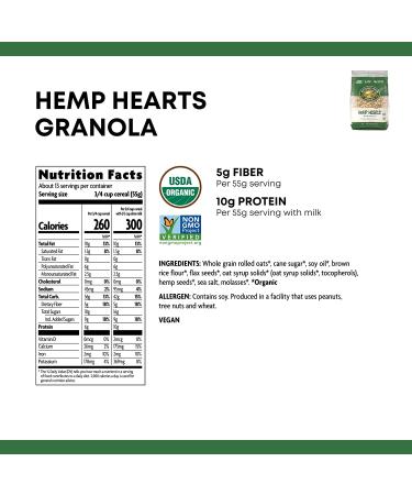 Nature's Path Organic Hemp Hearts Granola - 1.65 lbs (Pack of 6) | Non-GMO, Whole Grains, 10g Plant Protein, Omega-3 Flax Seeds - Buy Online on GoSupps.com
