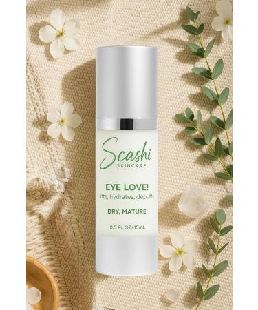 Scashi Skincare EYE LOVE! - All Skin Types. Lifts Hydrates & Depuffs. Includes a combination of Peptides CO-Q 10 Vitamin K and Mushroom Extract. (1 fl oz 30 ml). - Buy Online on GoSupps.com