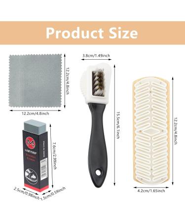 Suede Brush Set - 4-Sided Shoe Cleaner with Brass Bristle, Eraser, and Cloth - Buy Online on GoSupps.com
