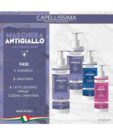 DERMOCURA Capellissima Professional antigel set effective antiyellow shampoo 250 ml and antiyellow mask 250 ml removes yellow and restores a natural effect for white or treated hair - Buy Online on GoSupps.com