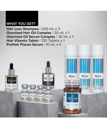 Mossi London 2 Months Set: Scalp Serum, Hair Loss Shampoo, Hair Vitamins & Oil - Promotes Hair Growth for Men & Women - 60 Days Supply - Buy Online on GoSupps.com