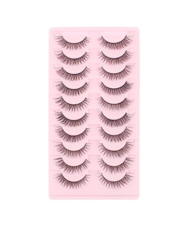 Parrarri Cat Eye Russian False Eyelashes - 10 Pairs of Curly Mink Strip Lashes | Reusable & Wispy Design - Buy Online on GoSupps.com
