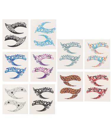 10- sheet Temporary Eye Stickers Makeup Transfer Stickers Eyeshadow Eyeliner Sticker for Halloween Masquerade Carnival