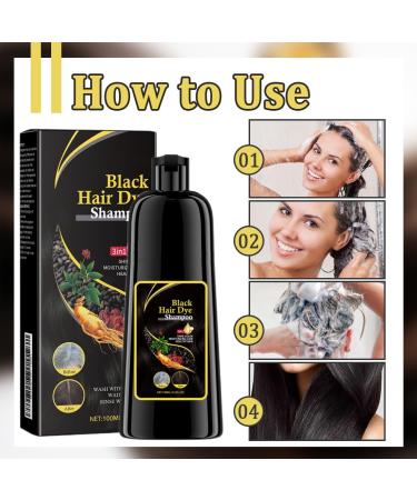 Teegxddy Black Hair Dye Shampoo Natural Hair Color Shampoo Can Cover Gray Hair Herbal Ingredients It is a Gift for Parents Black - Buy Online on GoSupps.com