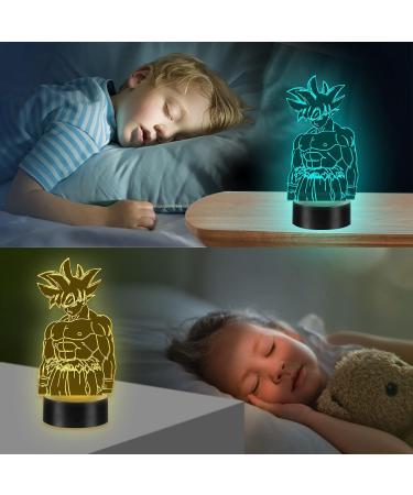 Eygerur Goku 3D LED Night Light with Remote Control - 7/16 Colors Changing Anime Lamp for Kids & Fans - Buy Online on GoSupps.com