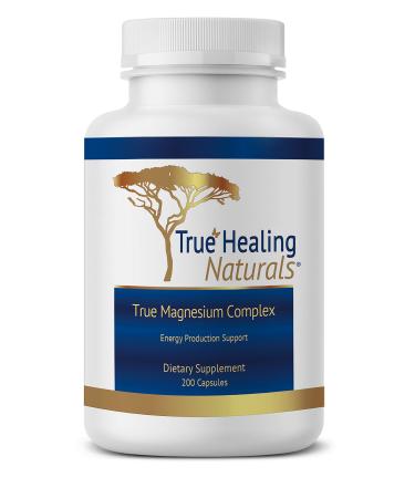 True Healing Naturals - True Magnesium Complex - Energy Production Support - 3 Kinds of Magnesium - 200 Vegetarian Capsules