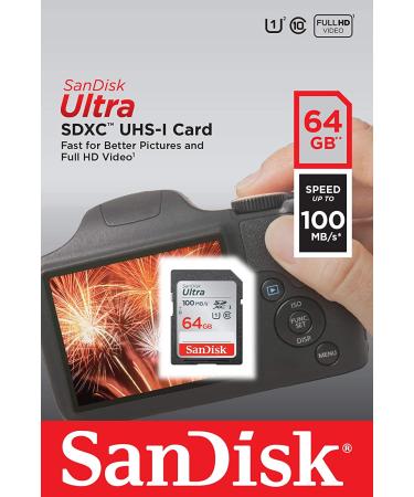 SanDisk 64GB Ultra SDXC UHS-I Memory Card - 100MB/s, C10, U1, Full HD - SDSDUNR-064G-GN6IN - Buy Online on GoSupps.com