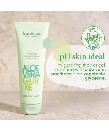Jean & Len Vegan Shower Gel with Aloe Vera & Cucumber | 250ml | Invigorating Care for All Skin Types | pH Skin Ideal - Buy Online on GoSupps.com