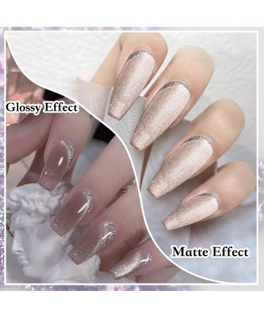 AHAMIOU Crystal Cat Eye Gel Polish Kit - Magnetic Holographic Cats Eyes Nail Polish Set with Diamond Glitter - Beige - Buy Online on GoSupps.com