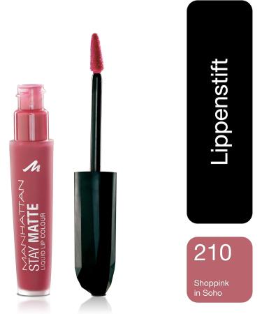 Manhattan Stay Matte Liquid Lip Colour Smudge-proof waterproof matte lipstick for long-lasting colour shopping colour in Soho 210 1 x 5.5 ml - Buy Online on GoSupps.com