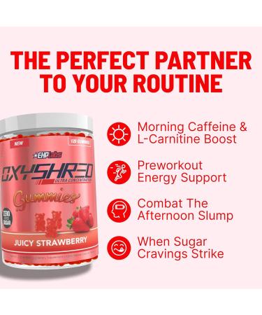 EHP Labs Pre Workout OxyShred Gummies - Strawberry - 60 Servings - Buy Online on GoSupps.com