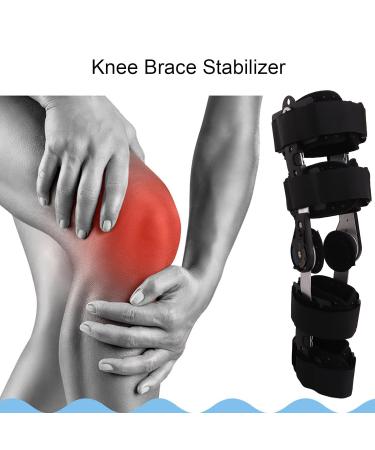 Adjustable Hinged ROM Knee Brace - Post Op Knee Immobilizer with Side Stabilizers for Left & Right Legs | Patellar Tendon Support - Buy Online on GoSupps.com