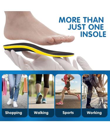 Sushn3D Plantar Fasciitis Insoles - Arch Support Gel Inserts for Men and Women - Foot Pain Relief for Running and Athletic Shoes - Black, Men 10-12.5 / Women 12-14.5 - Buy Online on GoSupps.com