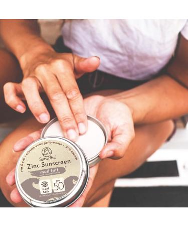 Suntribe Natural Mineral Zinc Sunscreen Face & Sport SPF 30-45 g Mud Tint Organic - 100% Natural Reef Safe - Surf & Sport Zinc Paste - Mineral UV-Filter - Very Water Resistant Zero Waste - Buy Online on GoSupps.com