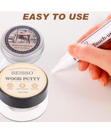 SEISSO Wood Furniture Repair Markers Kit - 19 Pcs Touch Up Markers Polish Wax & Putty for Scratches Cracks & Holes | Ideal for Wooden Doors Floors Tables & Cabinets - Buy Online on GoSupps.com