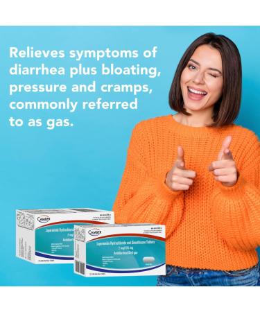 Camber Loperamide and Simethicone Multi-Symptom Tablets Anti-Diarrheal and Anti-Gas 24 Count - Buy Online on GoSupps.com