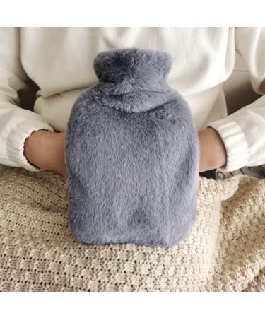 Shop 2.0L Grey Hot Water Bottle with Soft Cover - Ideal for Pain Relief & Warmth | Affordable International Shipping - Buy Online on GoSupps.com